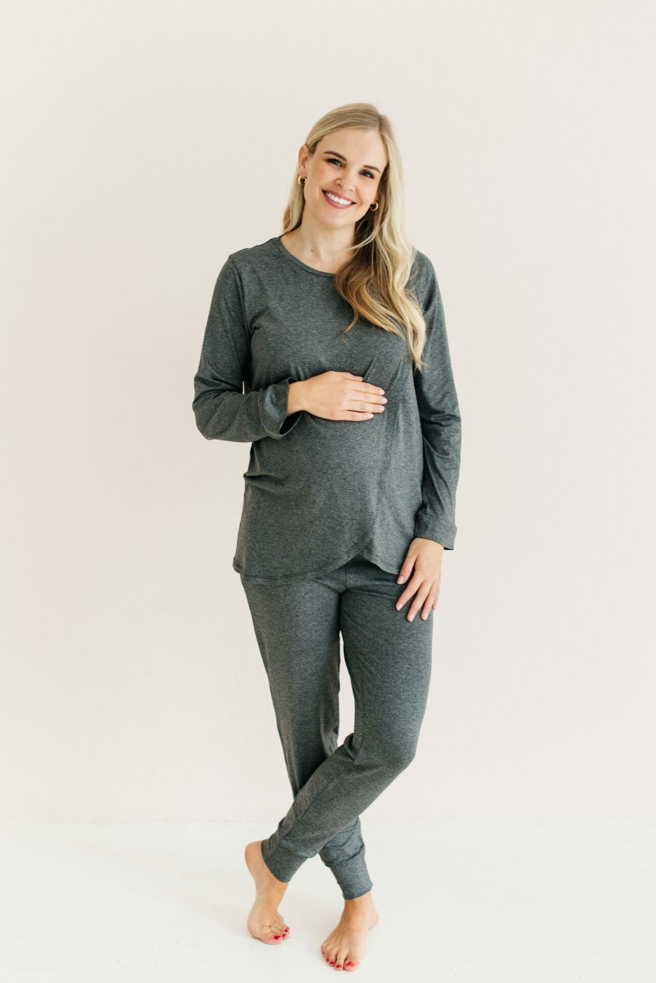Buy Nursing Sleep Top Grey - Momsy Maternity, Nursing, & Womenswear