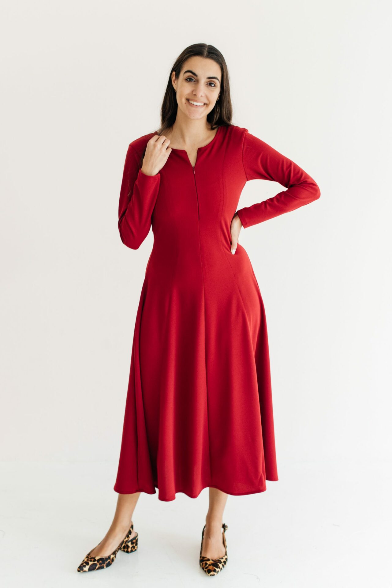 Buy Panel Dress Burgundy - Momsy Maternity, Nursing, & Womenswear