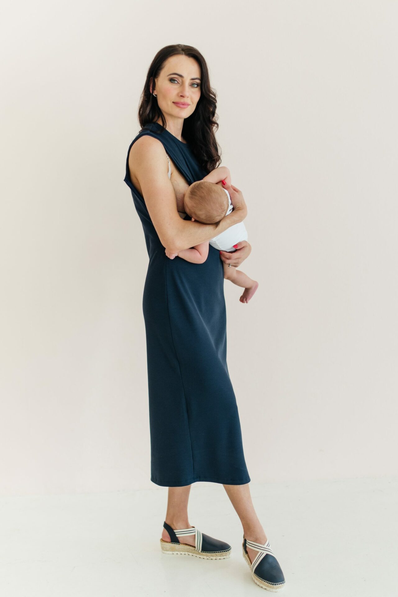 Buy Summer Ribbed Bodycon Dress Navy - Momsy Maternity, Nursing ...
